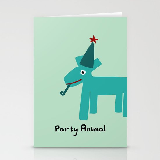 Party Animal-Teal Stationery Cards