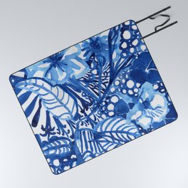 Blue summer floral pattern Picnic Blanket