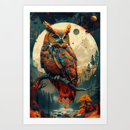Spirit Moon Owl Art Print