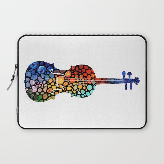 Colorful Mosaic Music Art - Violin by Sharon Cummings Laptop Sleeve