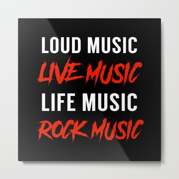 Rock Music Live Music Typography Metal Print