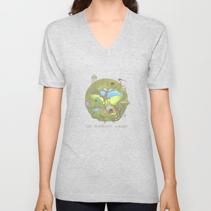 The Elephant's Garden - Version 1 V Neck T Shirt