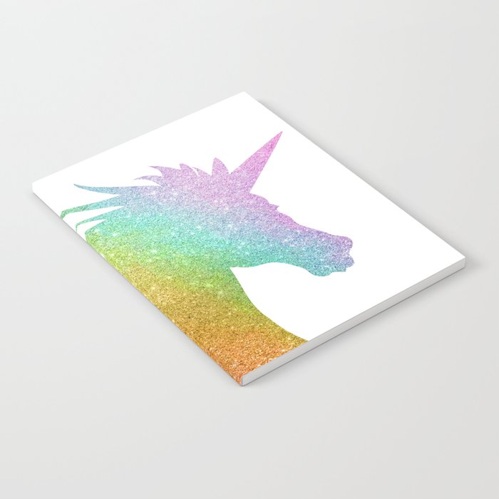 Rainbow Glitter Unicorn Notebook