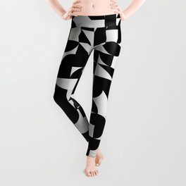 Modern Geometry / Minimal, Black, White, Grey Leggings