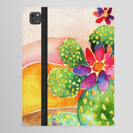 Cactus in Desert Watercolor Artwork iPad Folio Case