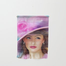 Pink and Purple Derby Feather Hat Wall Hanging