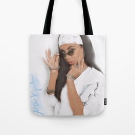 pop star,90s,airbrush,poster,singer,rip,age aint nothing,music,old school,star,fan art,portrait Tote Bag