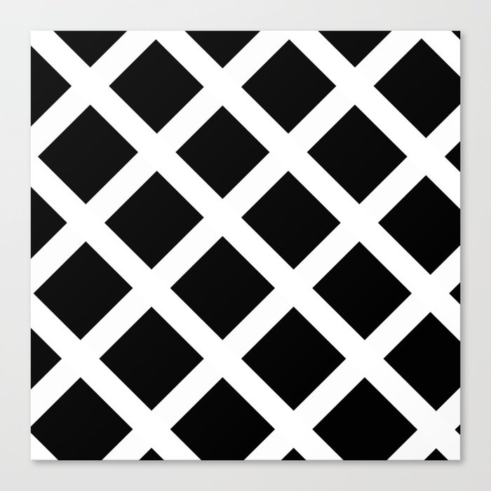 Rhombus Black & White Canvas Print