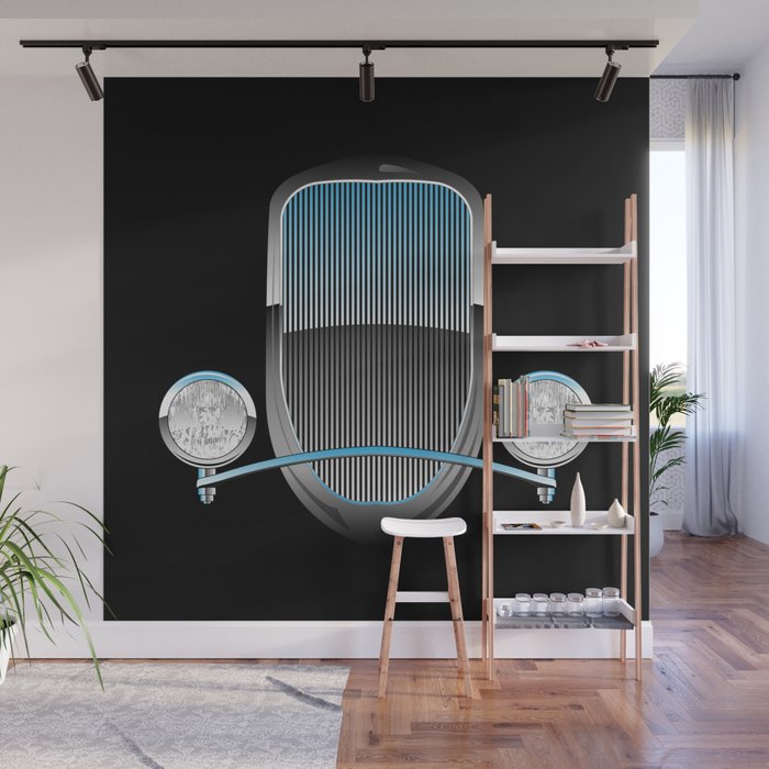 1930s Style Street Rod Car Grill Wall Mural by hobrath | Society6