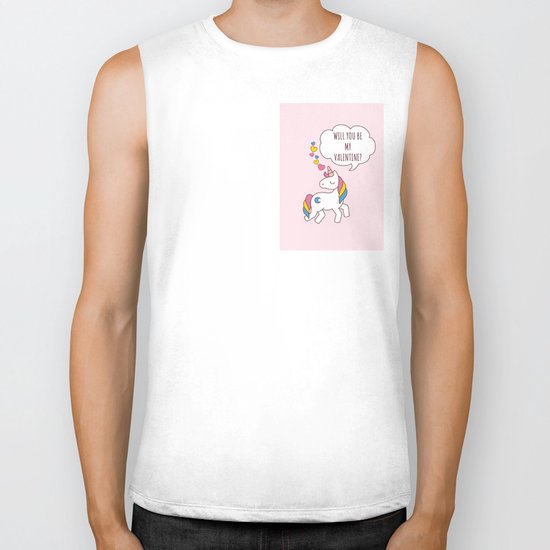 Valentine's Day - Unicorn Be my Valentine Biker Tank