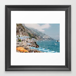 Beach Club in Positano Framed Art Print