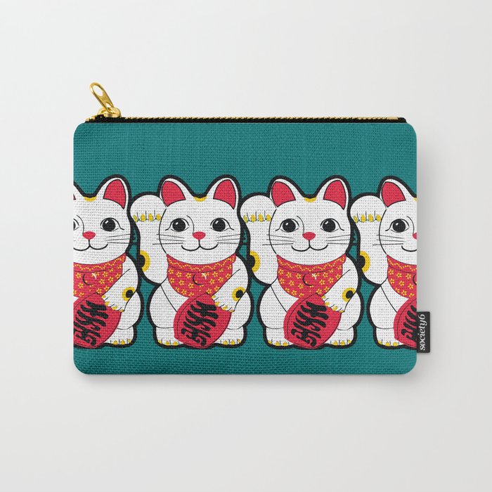  Maneki-Neko Japanese Lucky Cat Carry-All Pouch