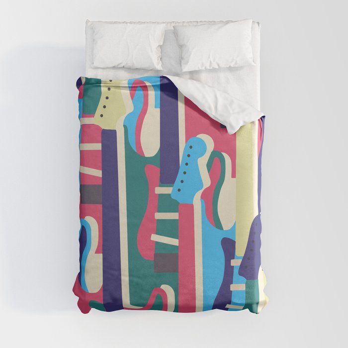 Groovy Guitars (Summer Theme) Duvet Cover