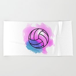 Volleyball Watercolor Beach Towel