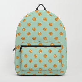 Elegant geometric mint green gold glitter polka dots Backpack