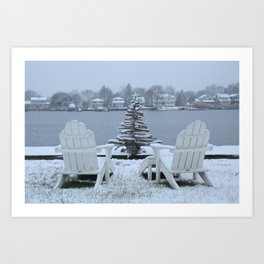 Merry Christmas Art Print | Color, Adirondackchairs, Coastalchristmascard, Driftwood, Driftwoodchristmastree, Digital, Christmascard, Beachchik, Beachchikdesigns, Driftwoodtree 
