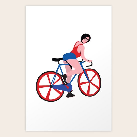 Girl on Bike Art Print