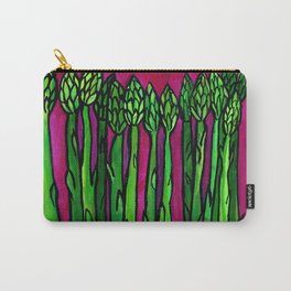 Asparagus Carry-All Pouch | Food, Acrylic, Painting, Vegetables, Natural, Vegetable, Green, Vegetarian, Magenta, Kitchen 