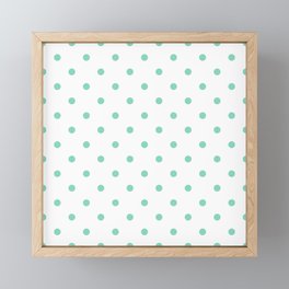 Aqua Pearls - polka 6 Framed Mini Art Print