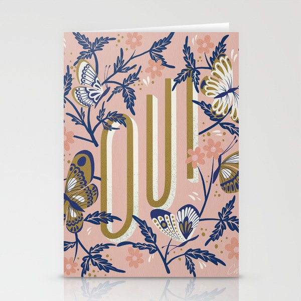 Oui Butterflies – Pink & Blue Stationery Cards