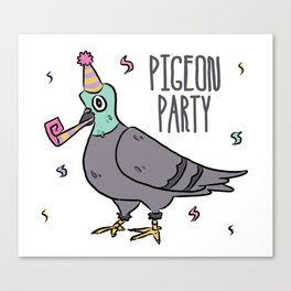 Pigeon Party Canvas Print