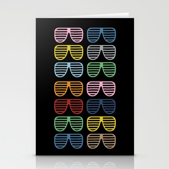 Rainbow Shutter Shades at Night Stationery Cards