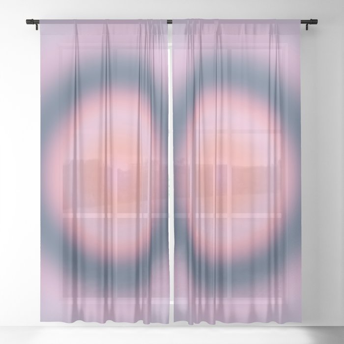 Purple Flow | 01 - Gradient Print, Aura, Lavender Purple Lilac Gradient Sheer Curtain