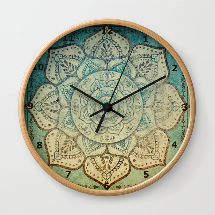 Faded Bohemian Mandala Wall Clock