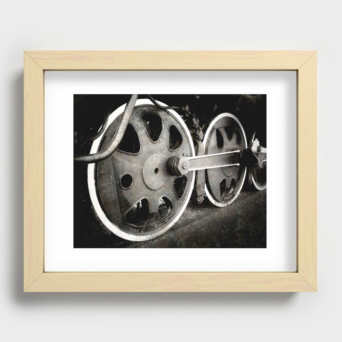 Santa Fe Locomotive Wheels Recessed Framed Print
