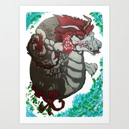 DRAGON Art Print | Watercolor, Dragonpainting, Digital, Stencil, Monster, Drawing, Wild, Dragon, Graphite, Pop Art 