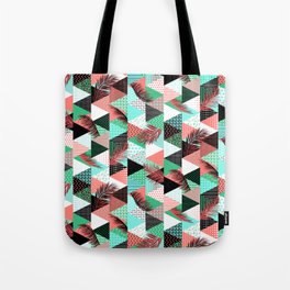 Memphis Style Triangle Palm Pattern – Caribbean Tote Bag