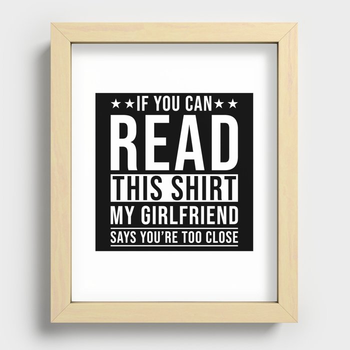 Jealousy Boyfriend Girlfriend Quote Recessed Framed Print