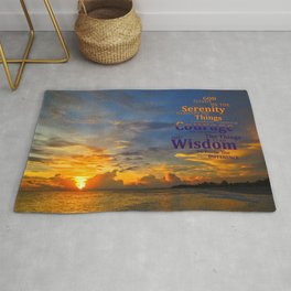 Serenity Prayer Sunset By Sharon Cummings Area & Throw Rug