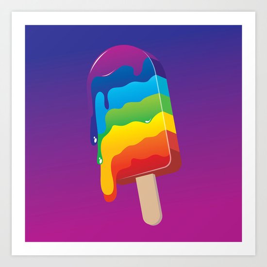 Ice-cream Rainbow Art Print