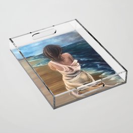 Beach Walking Acrylic Tray