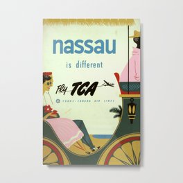 Nassau Vintage Travel Poster Metal Print