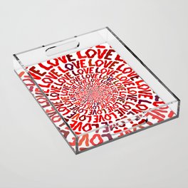 Red LOVE Acrylic Tray