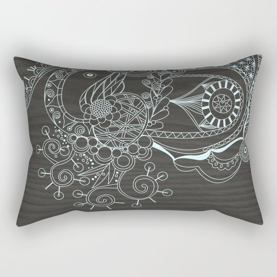 Tangle on dark wood Rectangular Pillow