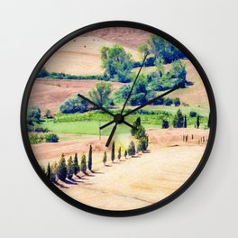 Tuscany watercolor painting #10 Wall Clock