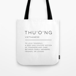 Thu'o'ng Definition Tote Bag | Love, Word, Familylove, Thuong, Vietnamese, Couple, Friendship, Graphicdesign, Dictionary, Truelove 