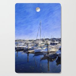 Boats on the Blue Water Bay Cutting Board