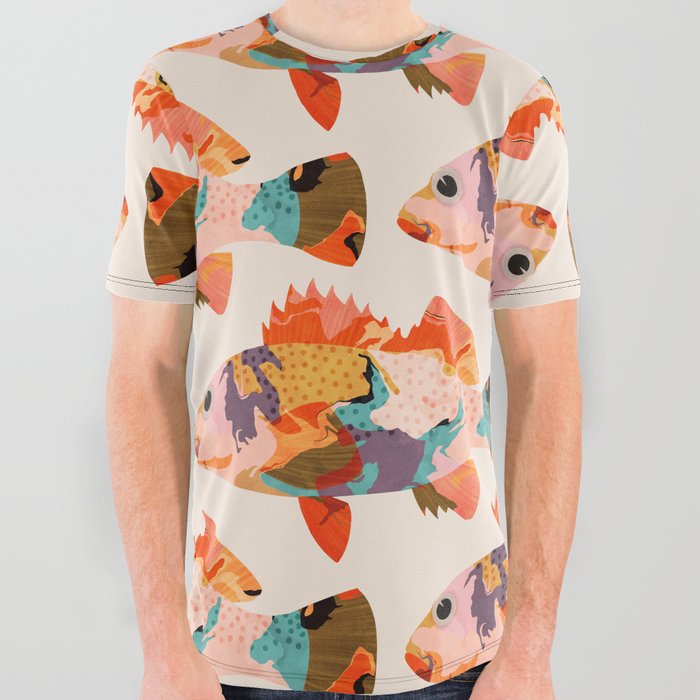 Tropical fish All Over Graphic Tee