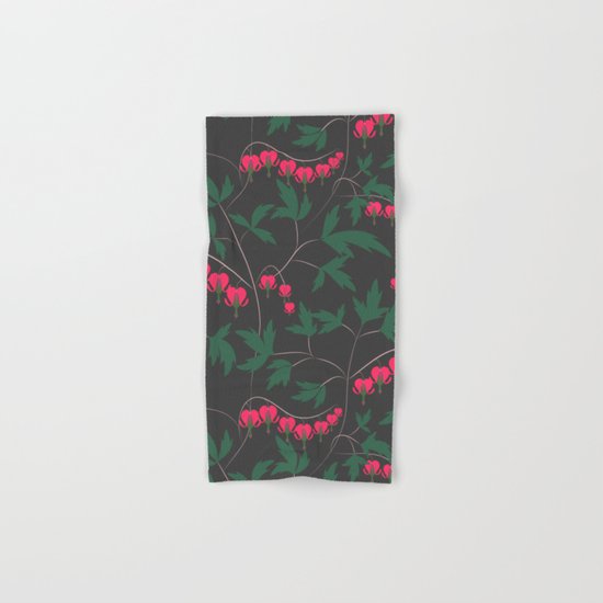 Retro. Floral pattern on a grey background . Hand & Bath Towel