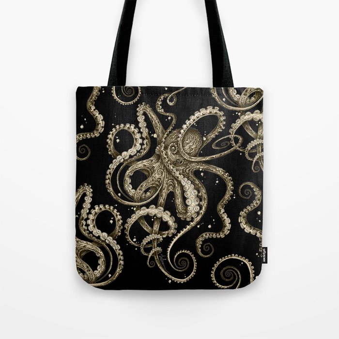Octopsychedelia Sepia Tote Bag