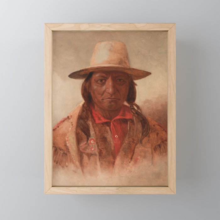 Sitting Bull Painting, Julian Scott Framed Mini Art Print