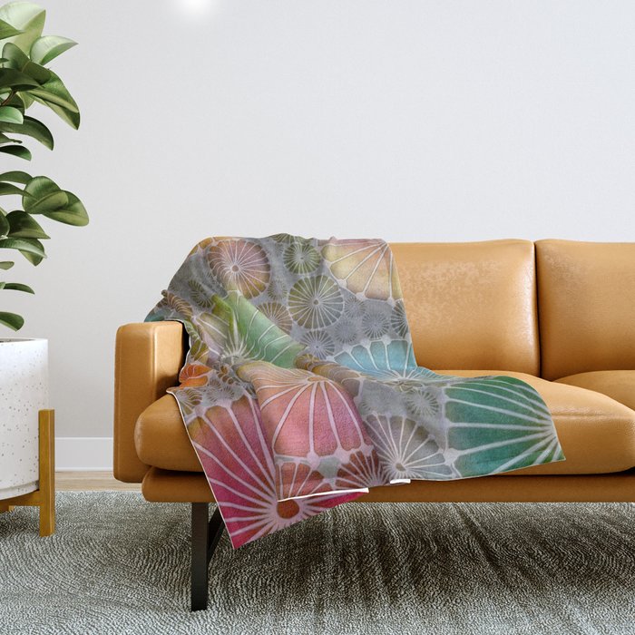 Abstract Floral Circles 4 Throw Blanket