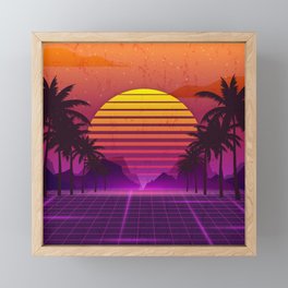 Vaporwave Palm Trees Landscape Aesthetics Framed Mini Art Print