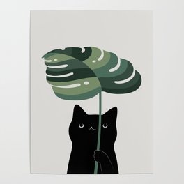 Cat and Plant 16 Poster