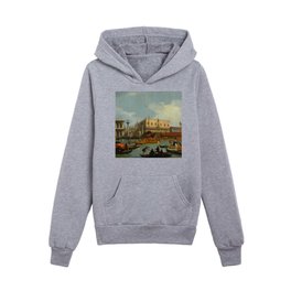 Canaletto Bucentaur's return to the pier by the Palazzo Ducale Kids Pullover Hoodies