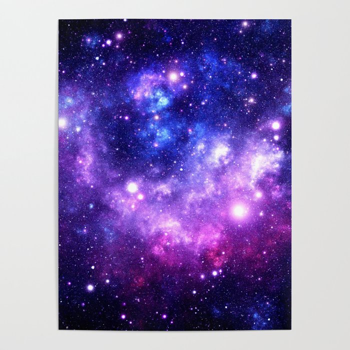 Purple Blue Galaxy Nebula Poster